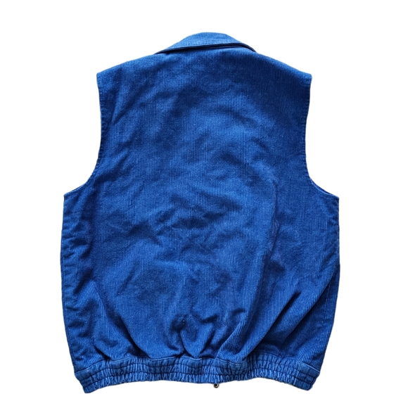 Vintage Courduroy Snap Button Blue Vest - Picture 4 of 6